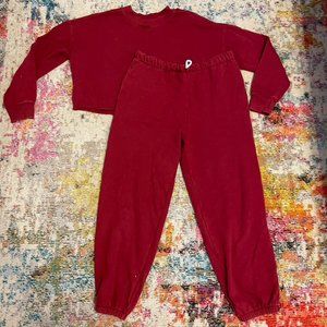 Red sweatsuit matching set